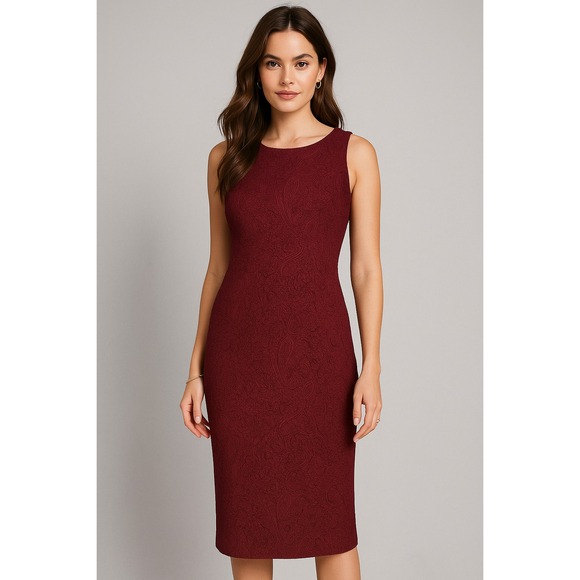 Jessica Howard Dress Womens‎ 6P Sheath Floral Paisley Capsule Midi Career - Picture 1 of 16